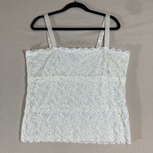 Coldwater Creek Womens Lace Shell‎ Cami Top Sz Large Adjustable Straps Stretchy